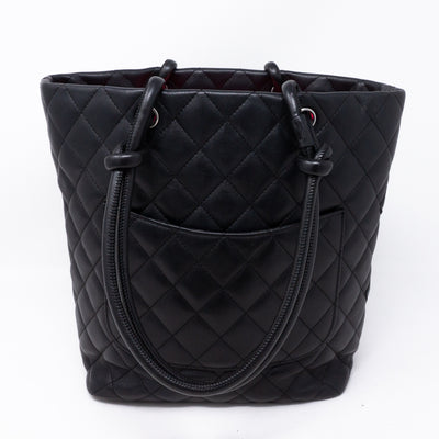 Cambon Small Tote Quilted Leather Black