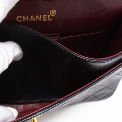 Classic Double Flap Small Black Gold