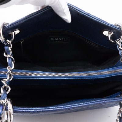 Quilted Shopping Tote Blue Caviar