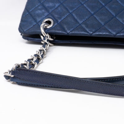 Quilted Shopping Tote Blue Caviar