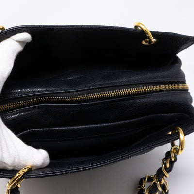 CC Quilted Shopping Tote Black Caviar