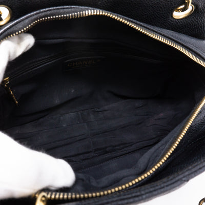 CC Quilted Shopping Tote Black Caviar