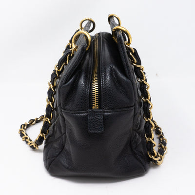 CC Quilted Shopping Tote Black Caviar