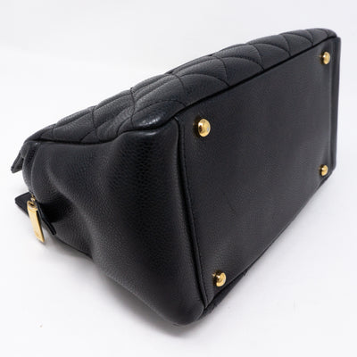 CC Quilted Shopping Tote Black Caviar