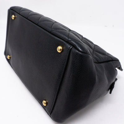 CC Quilted Shopping Tote Black Caviar