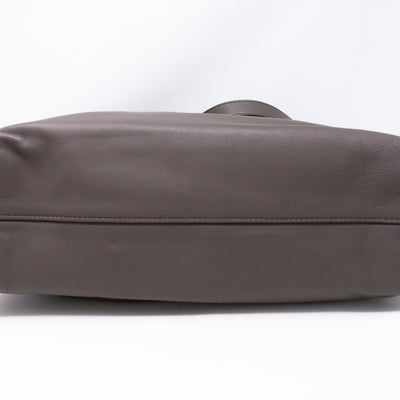 Large Shopping Tote Grey Leather