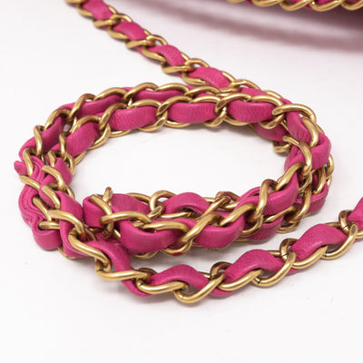Classic Double Flap Medium Chevron Pink Gold