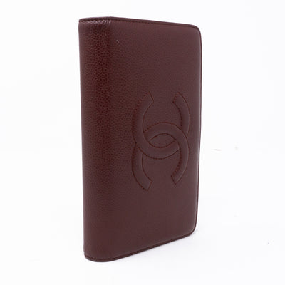 Classic Long Wallet Burgundy Caviar