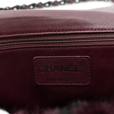 Flap Bag Dark Red Lapin Fur