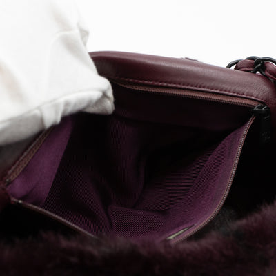 Flap Bag Dark Red Lapin Fur