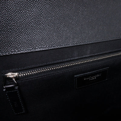 Envelope Large Chevron Leather Black