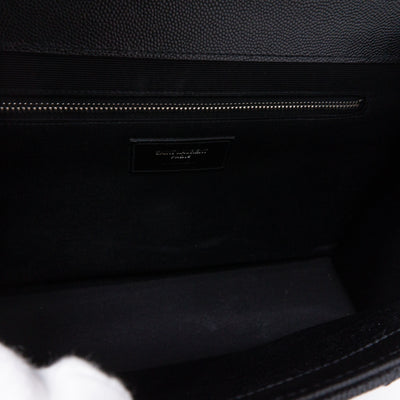 Envelope Large Chevron Leather Black