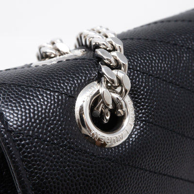 Envelope Large Chevron Leather Black