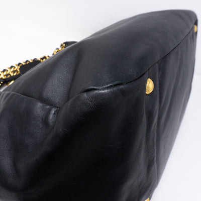 Soft Chain Tote Black Leather