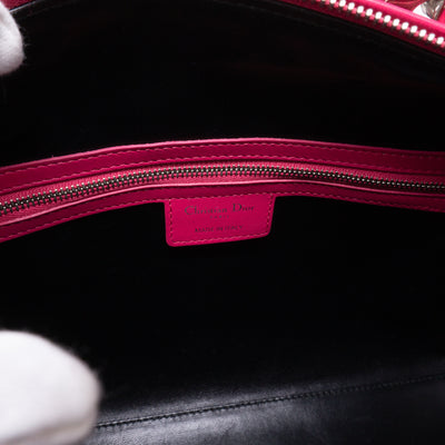 Lady Dior Large Pink Tricolor Leather