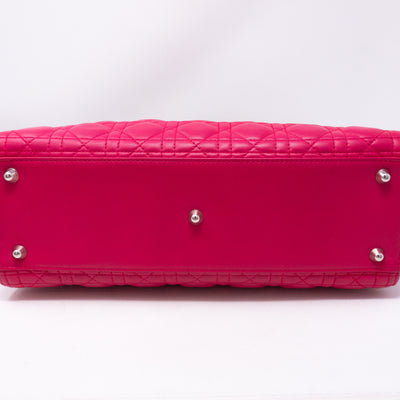 Lady Dior Large Pink Tricolor Leather