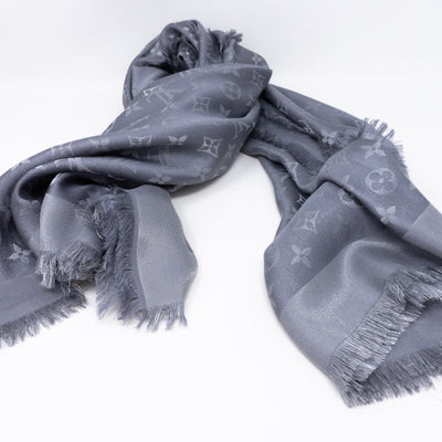 Monogram Shine Shawl Anthracite