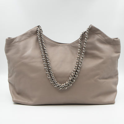 Soft Chain Tote Gray Leather