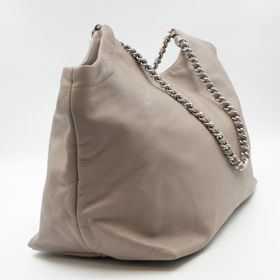 Soft Chain Tote Gray Leather