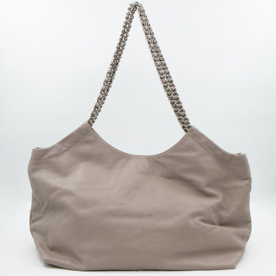Soft Chain Tote Gray Leather