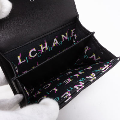 Classic Flap Card Case Large Black Lambskin
