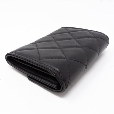 Classic Flap Card Case Large Black Lambskin