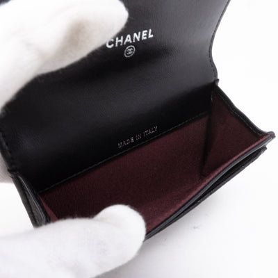 Classic Flap Card Case Black Lambskin