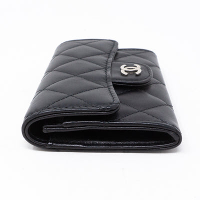 Classic Flap Card Case Black Lambskin