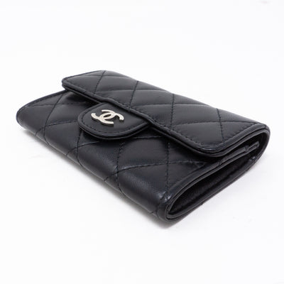 Classic Flap Card Case Black Lambskin