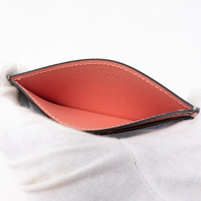 Card Holder Epi Leather Aqua Blue