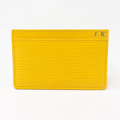 Card Holder Epi Leather Yellow