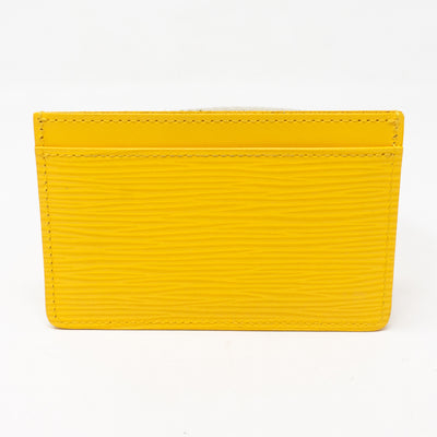 Card Holder Epi Leather Yellow