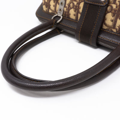 Flight Satchel Bag Brown Dior Oblique