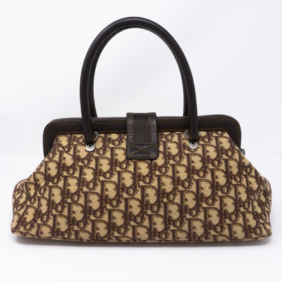 Flight Satchel Bag Brown Dior Oblique