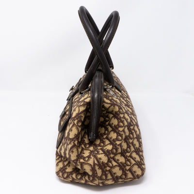 Flight Satchel Bag Brown Dior Oblique
