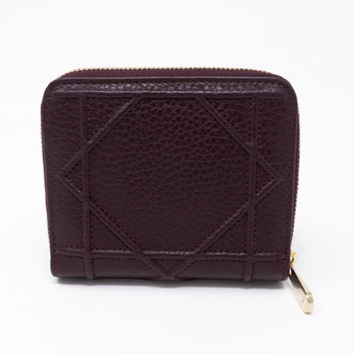 Diorama Compact Wallet Burgundy Leather