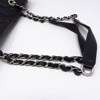 Quilted Shopping Tote Black Caviar