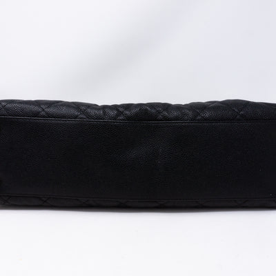 Quilted Shopping Tote Black Caviar