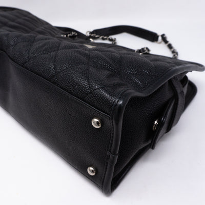 Quilted Shopping Tote Black Caviar