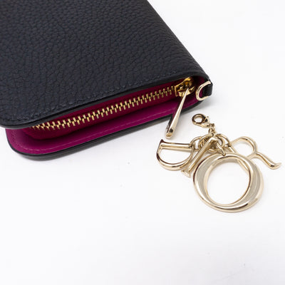 Diorissimo Voyageur Wallet Medium Black Leather