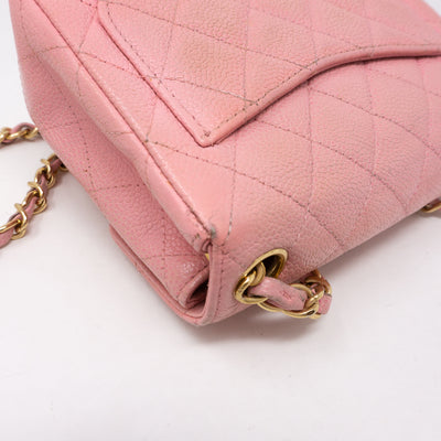 Classic Single Flap Mini Square Pink Caviar