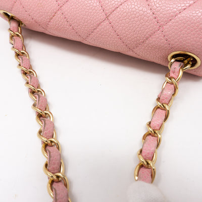 Classic Single Flap Mini Square Pink Caviar