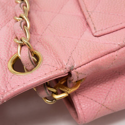 Classic Single Flap Mini Square Pink Caviar
