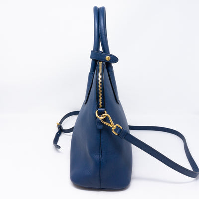 Small Crossbody Handbag Blue Saffiano Leather