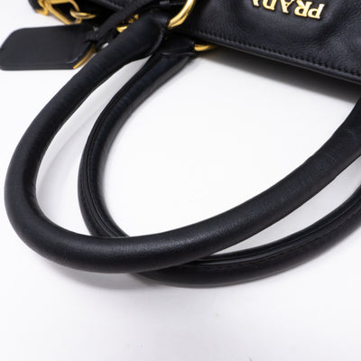 Large Shopping Tote Black Leather