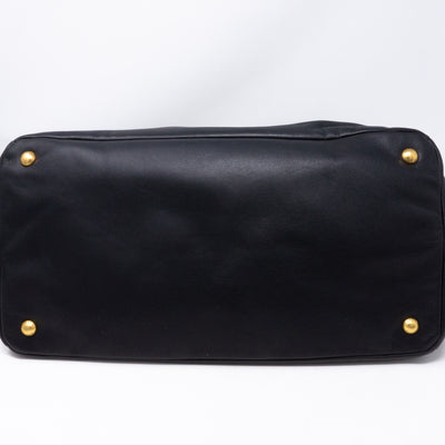Large Shopping Tote Black Leather
