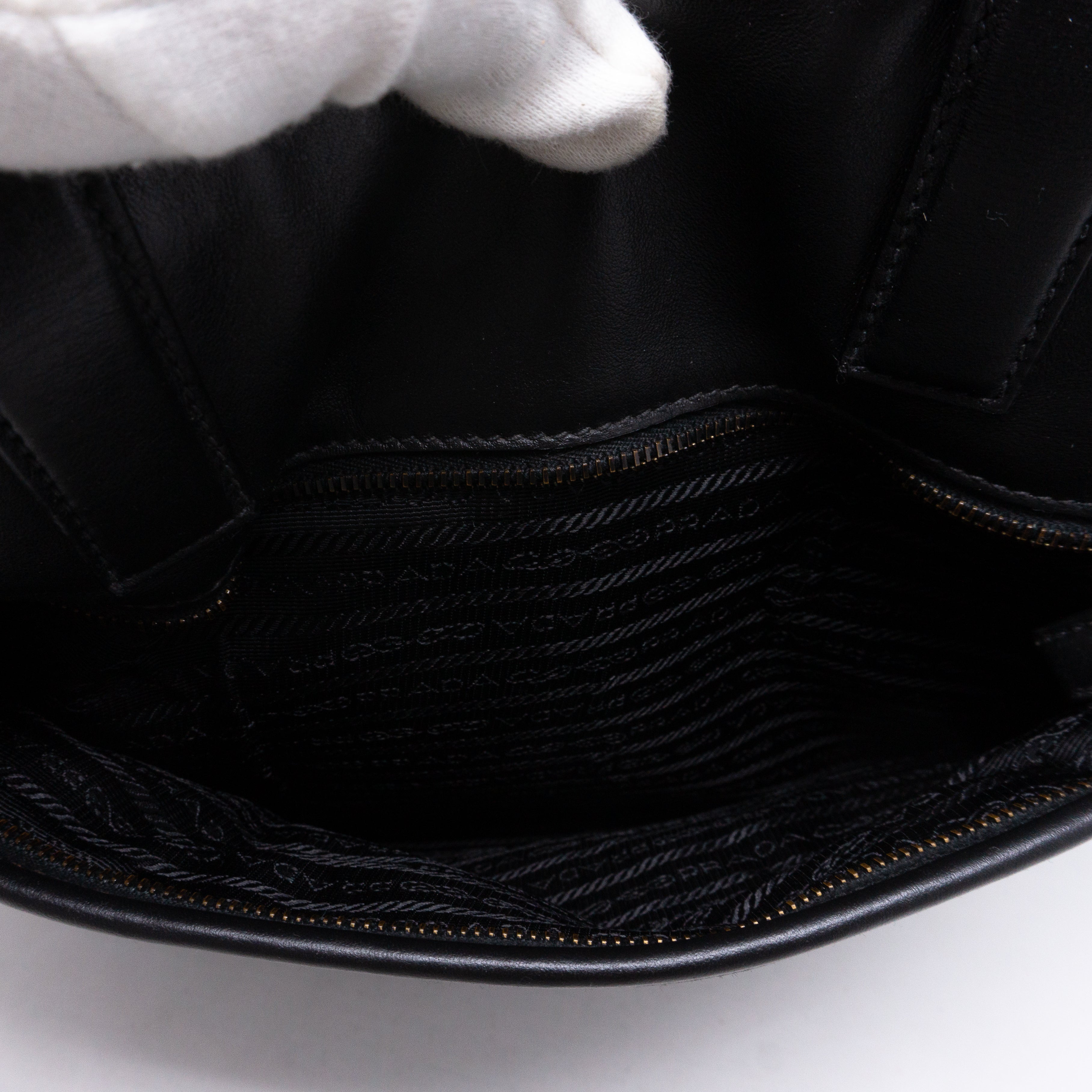 Crossbody Canvas Strap Bag Black Leather