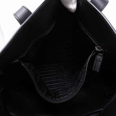 Crossbody Canvas Strap Bag Black Leather