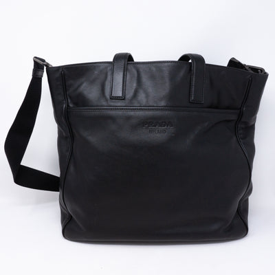 Crossbody Canvas Strap Bag Black Leather