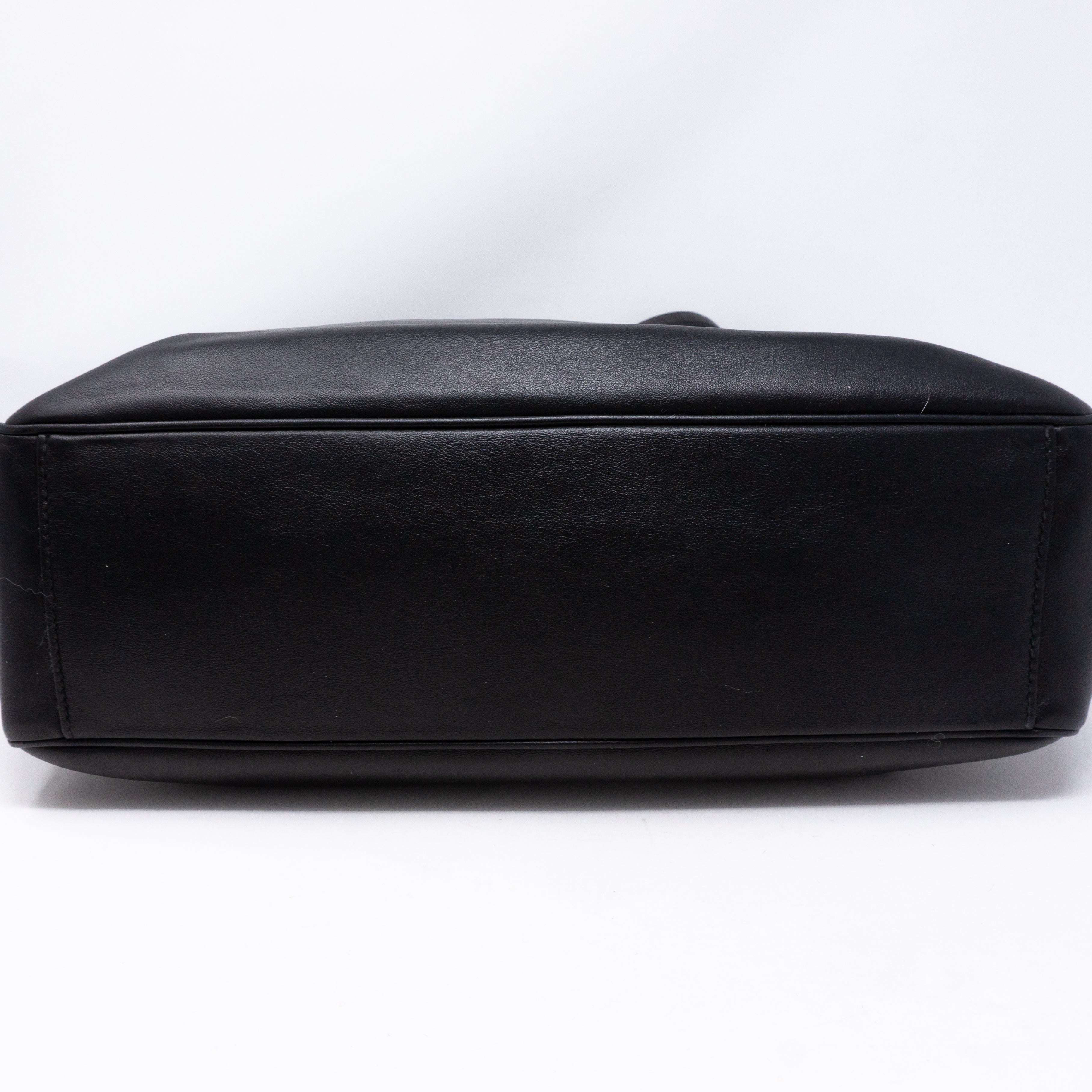 Crossbody Canvas Strap Bag Black Leather